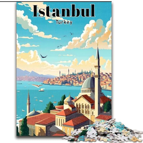 Puzzle 1000 Teile für Erwachsene, Geschenke, Istanbul, Türkei, Reise, Lernspiele, Heimdekoration, ganze Familie (38x26cm), 1000 Teile von NGZITNFXL