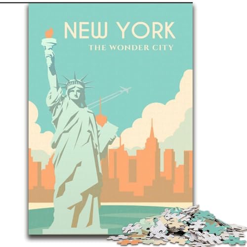 Puzzle 1000 Teile für Erwachsene, Geschenke, New York City, Lernspiele, Heimdekoration, ganze Familie (50x75cm), 1000 Teile von NGZITNFXL