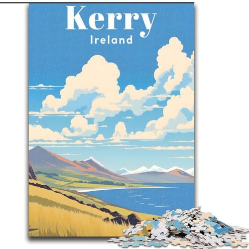 Puzzle 1000 Teile für Erwachsene, Kerry, Irland, Reise, geeignet für Personen ab 14 Jahren, Lernspiel, Herausforderung, Spielzeug, Geschenk für Geburtstage (50x75cm), 1000 Stück von NGZITNFXL