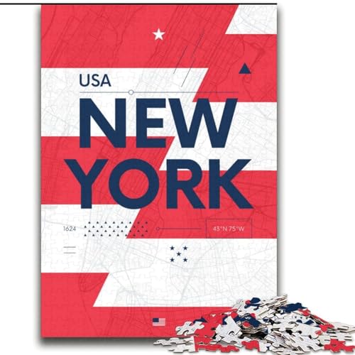 Puzzle 1000 Teile für Erwachsene, New York City Anspruchsvoll zu vervollständigen, Aber lustig und humorvoll Einzigartige Heimdekoration und Geschenke (38x52cm), 1000 Teile von NGZITNFXL