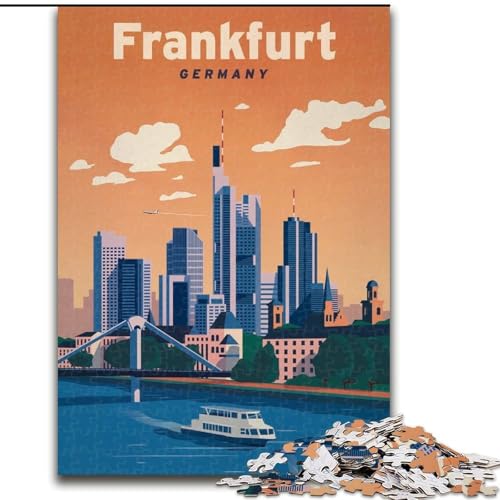 Puzzle 1000 Teile für Erwachsene Frankfurt Geeignet für Personen ab 14 Jahren Lernspiel Herausforderung Spielzeug Geschenk für Geburtstage (50x75cm) 1000pcs von NGZITNFXL