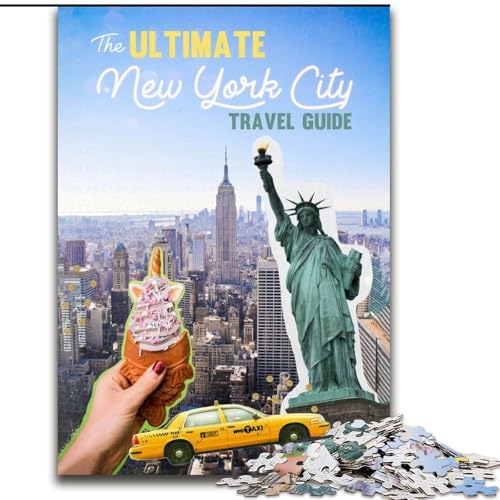 Puzzle 1000 Teile für Erwachsene New York City Reiseführer Geeignet für Personen ab 14 Jahren Lernspiel Herausforderung Spielzeug Geschenk für Geburtstage (38x26cm) 1000pcs von NGZITNFXL