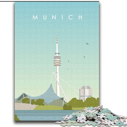 Puzzle 1000 Teile für Teenager München Geeignet für Kinder ab 14 Jahren Anspruchsvolles Spiel Tolles Geschenk für Gaming (38x52cm) 1000 Teile von NGZITNFXL
