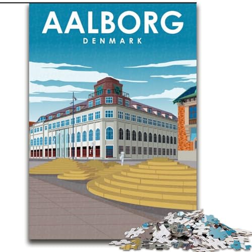 Puzzle für Erwachsene, 1000 Teile, Aalborg, Dänemark, Reise-Lernspielzeug, Familienspiele, stärkt die Liebe zwischen Paaren (50x75cm), 1000 Teile von NGZITNFXL