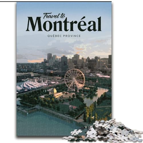 Puzzle für Erwachsene, 1000 Teile, Besuchen Sie Montreal, Denksportaufgabe, Wanddekoration, einzigartige Geburtstags (38x26cm), 1000 Teile von NGZITNFXL
