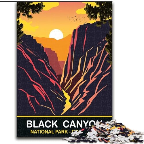 Puzzle für Erwachsene, 1000 Teile, Black Canyon Sunset, Herausforderung für die Gehirnintelligenz, süchtig machendes Spielzeug, lustiges Geschenk für Kinder ab 14 Jahren (38x26cm), 1000 Teile von NGZITNFXL