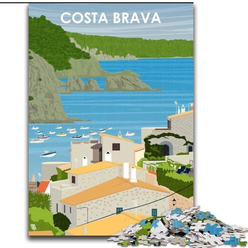 Puzzle für Erwachsene, 1000 Teile, Costa Brava, Spanien, Kunst, Lernen, Lernspielzeug, Familienspiele, Lernspiel für Geburtstag, Weihnachten (38x26cm), 1000 Teile von NGZITNFXL