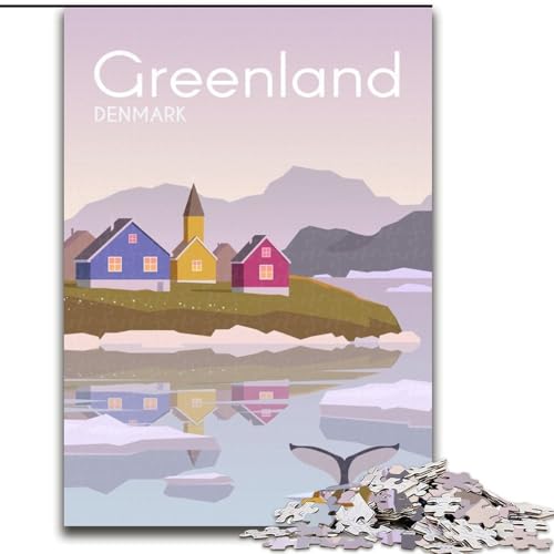 Puzzle für Erwachsene, 1000 Teile, Grönland, anspruchsvolles Spiel und Familienspiel mit vollständig ineinandergreifenden, zufällig geformten Teilen (38x26cm), 1000 Stück von NGZITNFXL