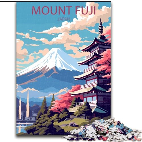 Puzzle für Erwachsene, 1000 Teile, Mount Fuji, Japan, Lernspielzeug, Familienspiele, stärkt die Liebe zwischen Paaren (38x26cm), 1000 Teile von NGZITNFXL