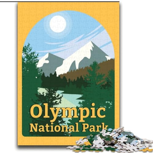 Puzzle für Erwachsene, 1000 Teile, Olympic-Nationalpark, Herausforderung für die Gehirnintelligenz, süchtig machendes Spielzeug, lustiges Geschenk für Kinder ab 14 Jahren (38x52cm), 1000 Teile von NGZITNFXL