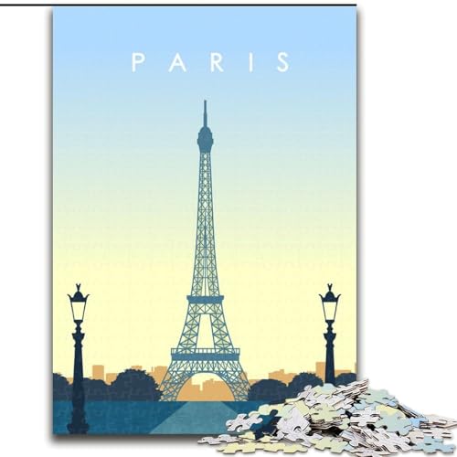 Puzzle für Erwachsene, 1000 Teile, Paris, Lernspielzeug, Familienspiele, stärkt die Liebe zwischen Paaren (38x26cm), 1000 Teile von NGZITNFXL