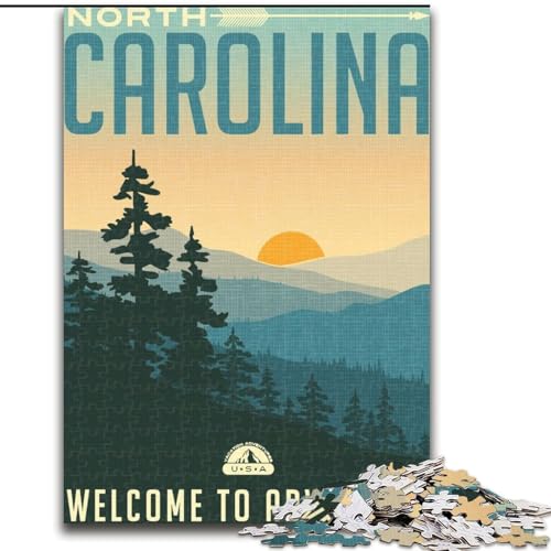 Puzzle für Erwachsene, 1000-teiliges Puzzle, North Carolina, Herausforderung für die Gehirnintelligenz, süchtig machendes Spielzeug, lustiges Geschenk für Kinder ab 14 Jahren (38x26cm), 1000 Teile von NGZITNFXL