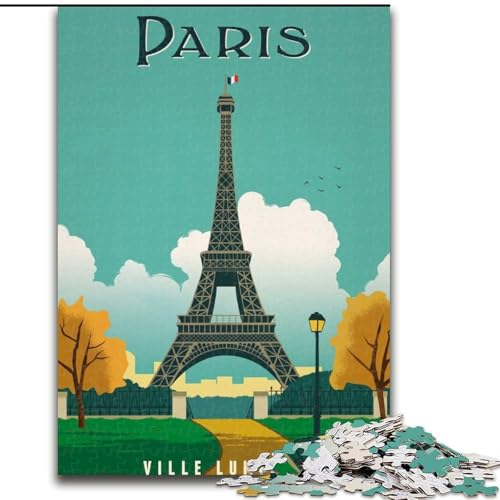 Puzzle für Erwachsene, Lichter von Paris, Lernspiele, Lernspiel für Geburtstag, Weihnachten für und ab 14 Jahren (50x75cm), 1000 Teile von NGZITNFXL