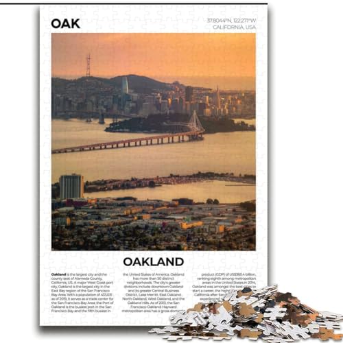 Puzzle für Erwachsene 1000 Oakland Lernspielzeug Familienspiele Fördern die Liebe zwischen Paaren (38x52cm) 1000 Teile von NGZITNFXL