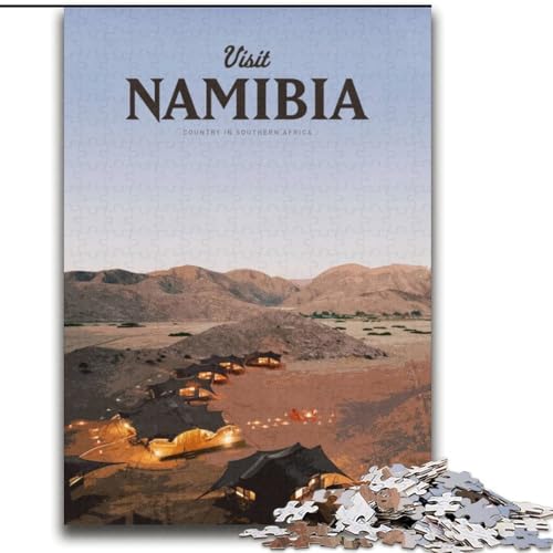 Puzzle für Erwachsene 1000 Teile, Besuchen Sie Namibia, Dekomprimierendes intellektuelles Lernspielzeug, perfekte Dekoration (38x52cm), 1000 Teile von NGZITNFXL