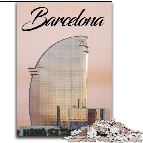 Puzzle für Erwachsene 1000 Teile Barcelona Dekomprimierendes intellektuelles Lernspielzeug Perfekte Dekoration (50x75cm) 1000 Stück von NGZITNFXL