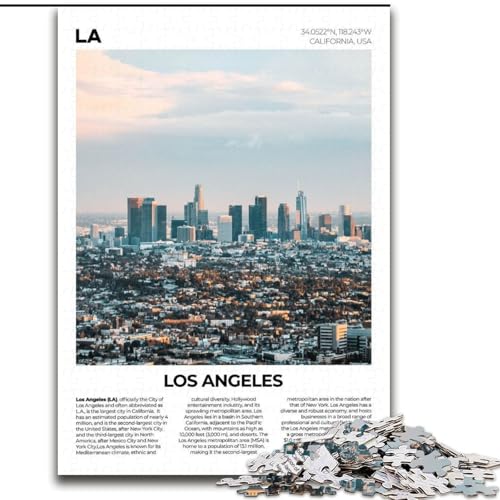 Puzzle für Erwachsene 1000 Teile Los Angeles Denksportspiel Wanddekoration Einzigartige Geburtstags (50x75cm) 1000pcs von NGZITNFXL