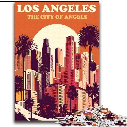 Puzzle für Erwachsene 1000 Teile Los Angeles Skyline Denksportaufgabe Spiel Wanddekoration Einzigartige Geburtstags (38x52cm) 1000pcs von NGZITNFXL