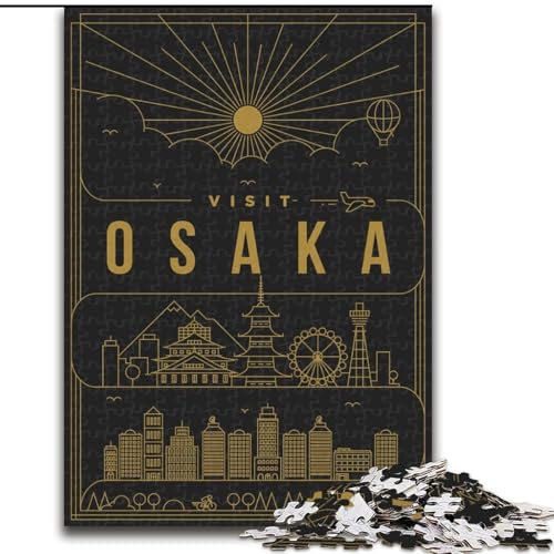 Puzzle für Erwachsene 1000 Teile Osaka Japan Denksportspiel Wanddekoration Einzigartige Geburtstags (38x26cm) 1000 Teile von NGZITNFXL