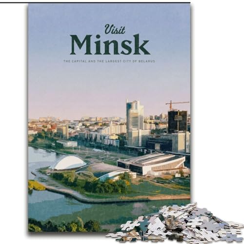 Puzzle für Erwachsene und Jugendliche, 1000 Teile, Besuchen Sie Minsk, Stressabbau, schwierige Herausforderung, einzigartige Heimdekoration und Geschenke (38x26cm), 1000 Teile von NGZITNFXL