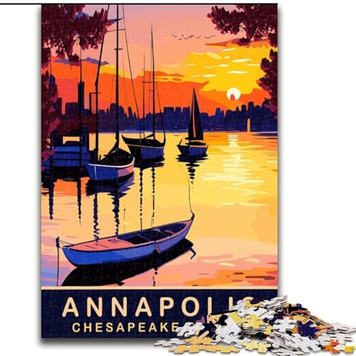 Puzzle für Erwachsene und Jugendliche, 1000 Teile, Boote in der Chesapeake Bay, pädagogisches Spielzeug zum Stressabbau, Geschenke für Freunde und Familie (50x75cm), 1000 Teile von NGZITNFXL