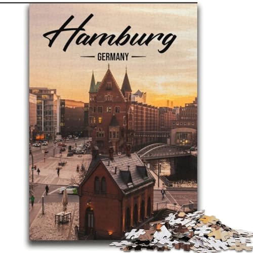Puzzle für Erwachsene und Jugendliche, 1000 Teile, Hamburg, pädagogisches Spielzeug zum Stressabbau, Geschenke für Freunde und Familie (38x52cm), 1000 Teile von NGZITNFXL