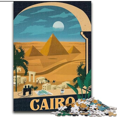 Puzzle für Erwachsene und Jugendliche, 1000 Teile, Kairo, pädagogisches Spielzeug zum Stressabbau, Geschenke für Freunde und Familie (38x26cm), 1000 Teile von NGZITNFXL