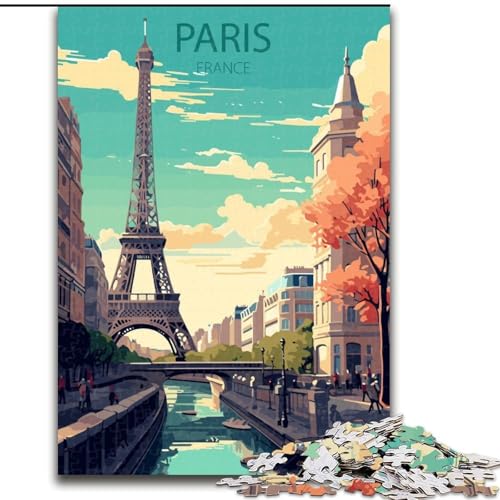 Puzzle für Erwachsene und Jugendliche, 1000 Teile, Paris, Frankreich, hilft dem Gehirn, süchtig machendes Spielzeug zur Förderung der Geduld, Geschenk zum Geburtstag (50x75cm), 1000 Teile von NGZITNFXL