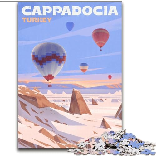 Puzzle für Erwachsene und Teenager, 1000 Teile, Kappadokien-Heißluftballons, pädagogisches Spielzeug zum Stressabbau, Geschenke für Freunde und Familie (38x26cm), 1000 Teile von NGZITNFXL