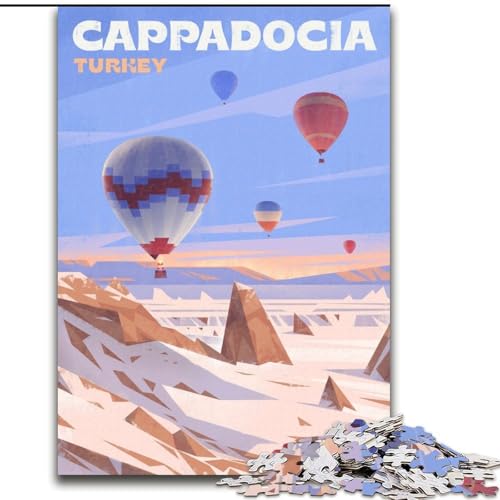 Puzzle für Erwachsene und Teenager, 1000 Teile, Kappadokien-Heißluftballons, pädagogisches Spielzeug zum Stressabbau, Geschenke für Freunde und Familie (50x75cm), 1000 Teile von NGZITNFXL