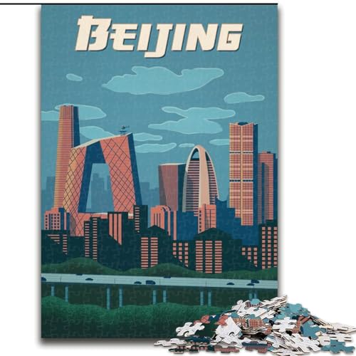 Puzzle für Erwachsene und Teenager, 1000 Teile, Peking, pädagogisches Spielzeug zum Stressabbau, Geschenke für Freunde und Familie (38x26cm), 1000 Teile von NGZITNFXL