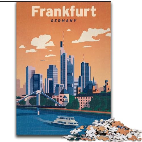 Puzzle für Jugendliche, 1000 Teile, Frankfurt, anspruchsvolles Spiel und Familienspiel, EIN Kunstwerk für 14-Jährige (38x26cm), 1000 Teile von NGZITNFXL
