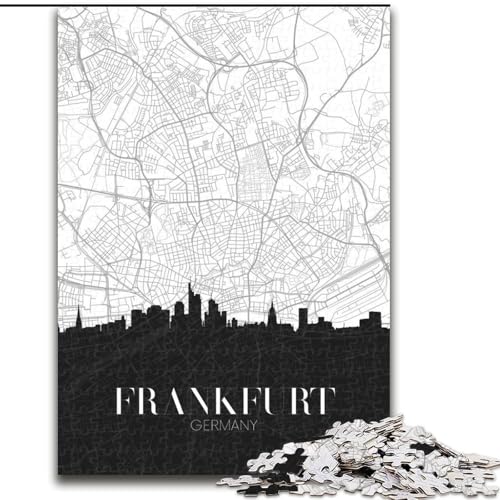Puzzle für Jugendliche, 1000 Teile, Frankfurt, für Lernspiele, Herausforderung, Spielzeug, Künstlersammlung, Bildende Kunst (38x26cm), 1000 Teile von NGZITNFXL
