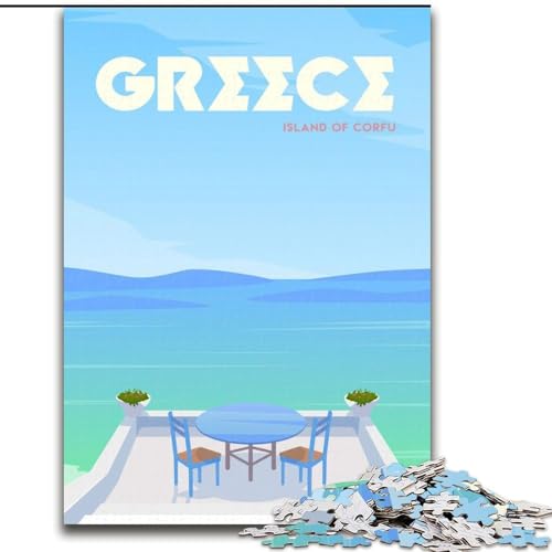 Puzzle für Jugendliche, 1000 Teile, Griechenland, Spielzeug, Denkspiel zur Heimdekoration, für Kinder ab 14 Jahren (38x26cm), 1000 Teile von NGZITNFXL
