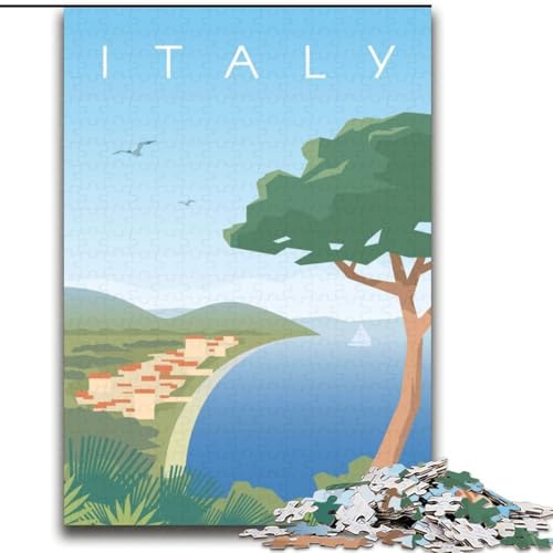 Puzzle für Jugendliche, 1000 Teile, Italien, Spielzeug, Denkspiel zur Heimdekoration, für Kinder ab 14 Jahren (38x52cm), 1000 Teile von NGZITNFXL