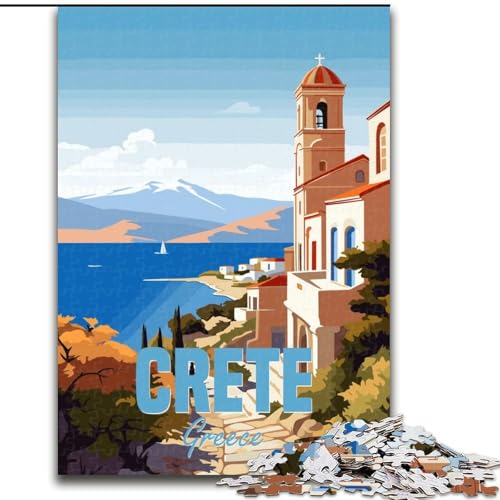 Puzzle für Jugendliche, 1000 Teile, Kreta, Griechenland, Spielzeug, Denkspiel zur Heimdekoration, für Kinder ab 14 Jahren (50x75cm), 1000 Teile von NGZITNFXL