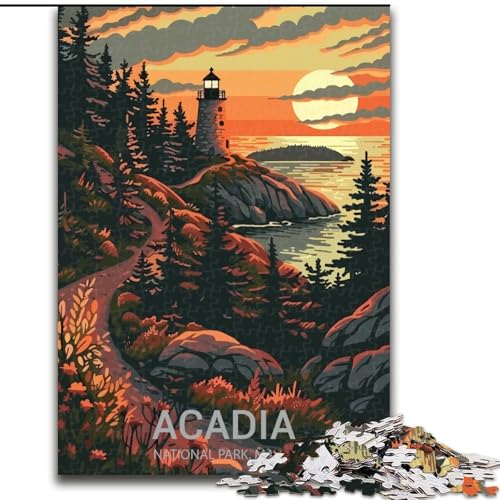 Puzzle für Teenager, 1000 Teile, Acadia-Nationalpark, Spielzeug, Denkspiel zur Heimdekoration, für Kinder ab 14 Jahren (38x26cm), 1000 Teile von NGZITNFXL