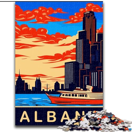 Puzzle für Teenager, 1000 Teile, Albany vom Hudson River, für Lernspiele, Herausforderung, Spielzeug, Künstlersammlung, Bildende Kunst (38x26cm), 1000 Teile von NGZITNFXL