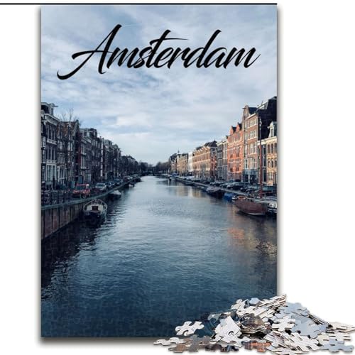 Puzzle für Teenager, 1000 Teile, Amsterdam, für Lernspiele, Herausforderung, Spielzeug, Künstlersammlung, Bildende Kunst (50x75cm), 1000 Teile von NGZITNFXL