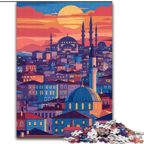 Puzzle für Teenager, 1000 Teile, Ankara Skyline Sonnenuntergang, Spielzeug, Denkspiel für die Heimdekoration, für Kinder ab 14 Jahren (38x26cm), 1000 Teile von NGZITNFXL