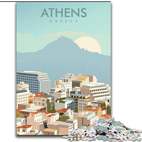 Puzzle für Teenager, 1000 Teile, Athen, Griechenland, Reisedruck, für Lernspiele, Herausforderung, Spielzeug, Künstlersammlung, Bildende Kunst (50x75cm), 1000 Teile von NGZITNFXL