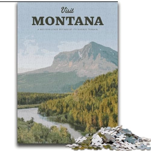 Puzzle für Teenager, 1000 Teile, Besuchen Sie Montana, anspruchsvolles Spiel, Geschenke ganze Familie (38x52cm), 1000 Teile von NGZITNFXL