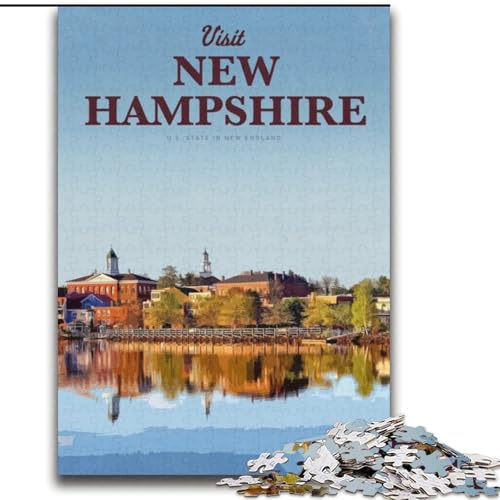 Puzzle für Teenager, 1000 Teile, Besuchen Sie New Hampshire für Lernspiele, Herausforderung, Spielzeug, Künstlersammlung, Bildende Kunst (38x52cm), 1000 Teile von NGZITNFXL