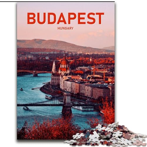 Puzzle für Teenager, 1000 Teile, Budapest-Reiseplakat, Kunst für Lernspiele, Herausforderung, Spielzeug, Künstlersammlung, Bildende Kunst (50x75cm), 1000 Teile von NGZITNFXL