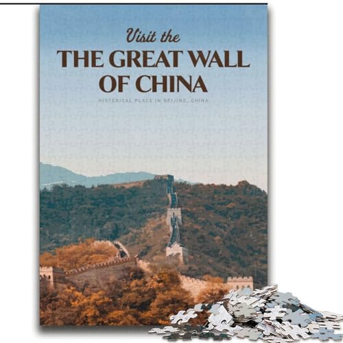 Puzzle für Teenager, 1000 Teile, Chinesische Mauer, für Lernspiele, Herausforderung, Spielzeug, Künstlersammlung, Bildende Kunst (38x52cm), 1000 Teile von NGZITNFXL