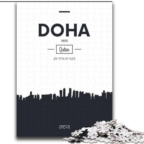 Puzzle für Teenager, 1000 Teile, Doha, Katar, anspruchsvolles Spiel, Geschenke ganze Familie (38x52cm), 1000 Stück von NGZITNFXL