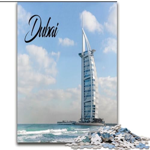 Puzzle für Teenager, 1000 Teile, Dubai-Spielzeug, intellektuelles Spiel zur Heimdekoration, für Kinder ab 14 Jahren (50x75cm), 1000 Teile von NGZITNFXL