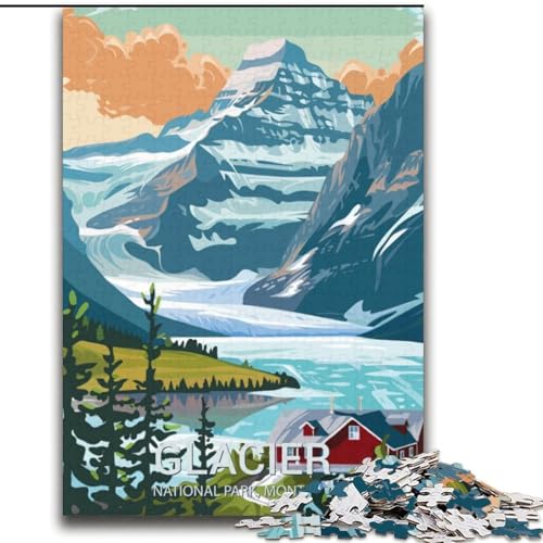 Puzzle für Teenager, 1000 Teile, Glacier-Nationalpark, Spielzeug, Denkspiel zur Heimdekoration, für Kinder ab 14 Jahren (38x52cm), 1000 Teile von NGZITNFXL
