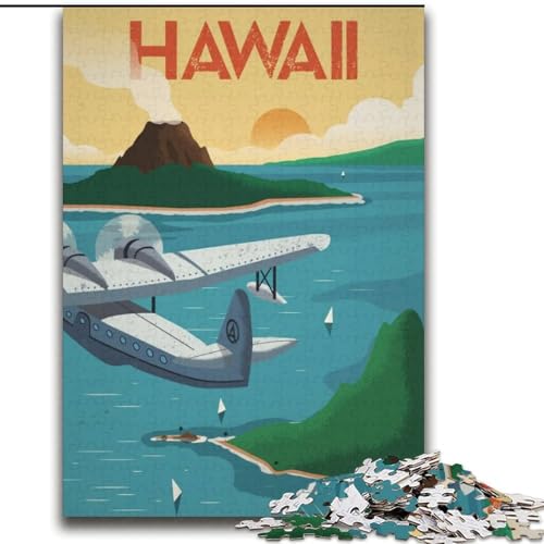 Puzzle für Teenager, 1000 Teile, Hawaii-Spielzeug, Denkspiel zur Heimdekoration, für Kinder ab 14 Jahren (38x52cm), 1000 Teile von NGZITNFXL