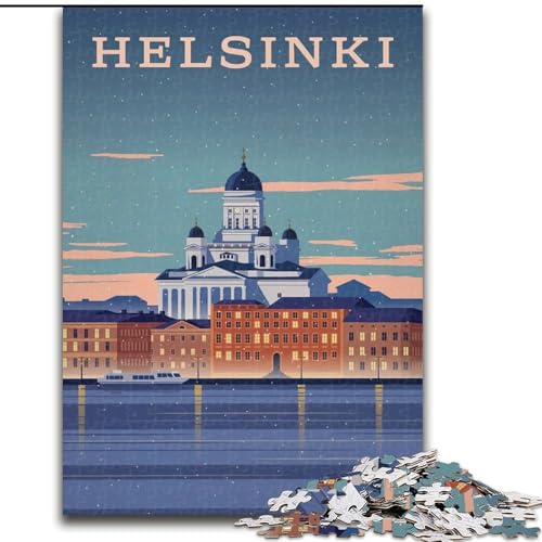 Puzzle für Teenager, 1000 Teile, Helsinki-Spielzeug, Denkspiel zur Heimdekoration, für Kinder ab 14 Jahren (50x75cm), 1000 Teile von NGZITNFXL